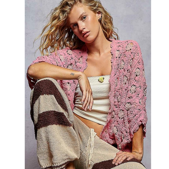 "The Koda" Pink Batwing Cardigan - Picture 1 of 2